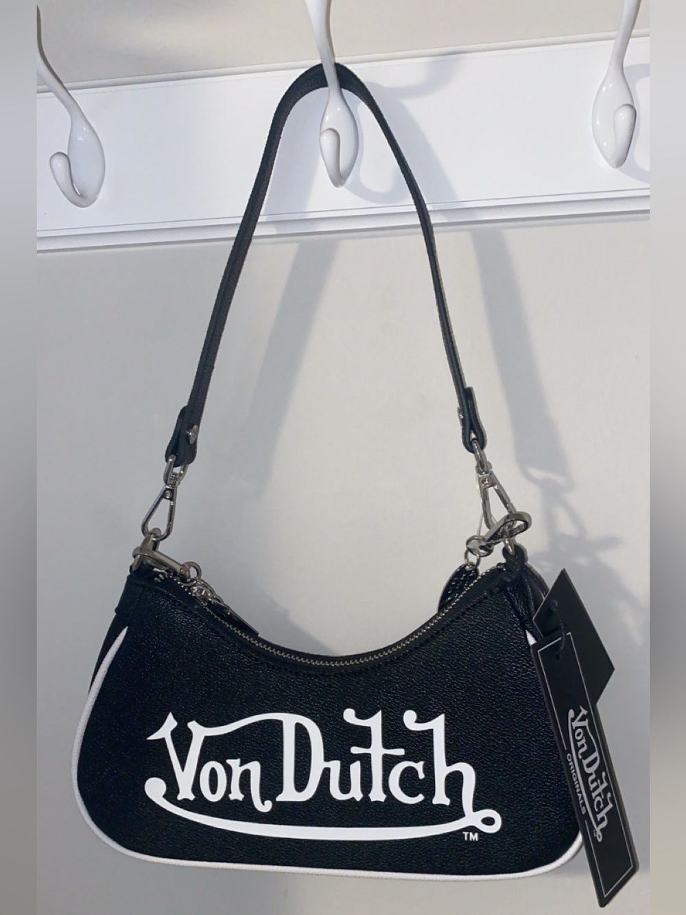 New With Tags Von Dutch Shoulder Bag Black and White